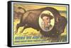 Buffalo Bill Picture Imposed on Bison-null-Framed Stretched Canvas