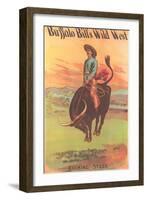 Buffalo Bill's Wild West Show Poster, Bucking Steer-null-Framed Art Print