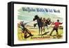 Buffalo Bill: Saddling a Bucker-null-Framed Stretched Canvas