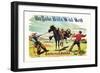 Buffalo Bill: Saddling a Bucker-null-Framed Art Print