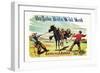 Buffalo Bill: Saddling a Bucker-null-Framed Art Print