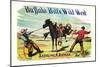 Buffalo Bill: Saddling a Bucker-null-Mounted Art Print