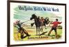 Buffalo Bill: Saddling a Bucker-null-Framed Art Print