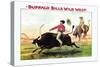 Buffalo Bill: Steer Riding-null-Stretched Canvas