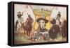 Buffalo Bill with Indians and Bison-null-Framed Stretched Canvas