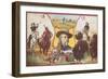 Buffalo Bill with Indians and Bison-null-Framed Art Print