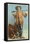 Buffalo Bill with Saddle and Rifle-null-Framed Stretched Canvas