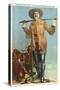 Buffalo Bill with Saddle and Rifle-null-Stretched Canvas