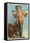 Buffalo Bill with Saddle and Rifle-null-Framed Stretched Canvas