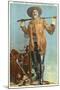 Buffalo Bill with Saddle and Rifle-null-Mounted Art Print
