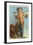 Buffalo Bill with Saddle and Rifle-null-Framed Art Print