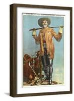 Buffalo Bill with Saddle and Rifle-null-Framed Art Print