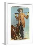 Buffalo Bill with Saddle and Rifle-null-Framed Art Print