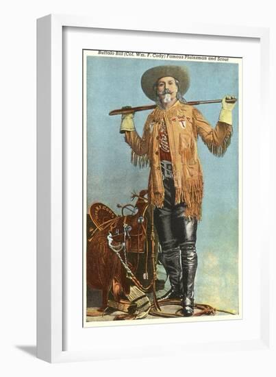 Buffalo Bill with Saddle and Rifle-null-Framed Art Print