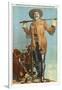 Buffalo Bill with Saddle and Rifle-null-Framed Art Print