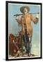 Buffalo Bill with Saddle and Rifle-null-Framed Art Print