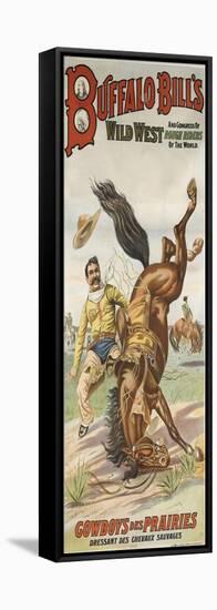 Buffalo Bills and congress of wild west rough riders of the world, cowboys des prairies dessant des-null-Framed Stretched Canvas