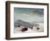 Buffalo Chase In Winter-George Catlin-Framed Giclee Print