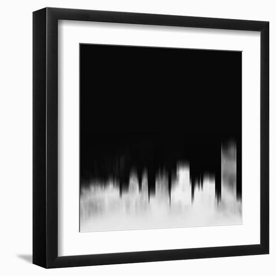 Buffalo City Skyline - White-NaxArt-Framed Art Print