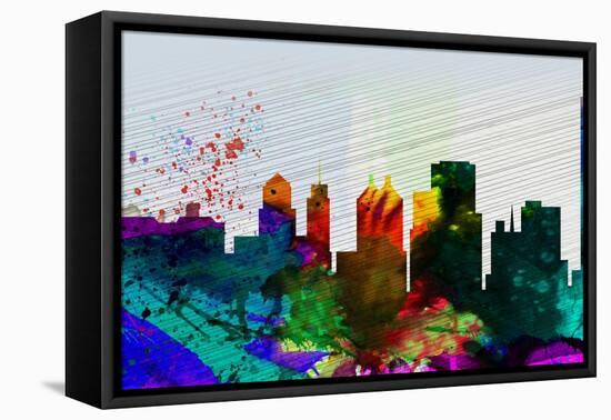 Buffalo City Skyline-NaxArt-Framed Stretched Canvas