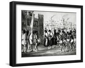 Buffalo Dance at Pueblo de Zuni, from Report of an Expedition Down the Zuni and Colorado Rivers-Ricard Hovenden Kern-Framed Giclee Print