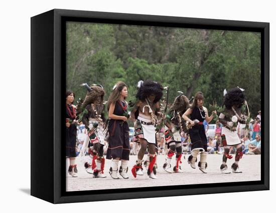 Buffalo Dance Performed by Indians from Laguna Pueblo on 4th July, Santa Fe, New Mexico, USA-Nedra Westwater-Framed Stretched Canvas