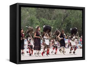 Buffalo Dance Performed by Indians from Laguna Pueblo on 4th July, Santa Fe, New Mexico, USA-Nedra Westwater-Framed Stretched Canvas