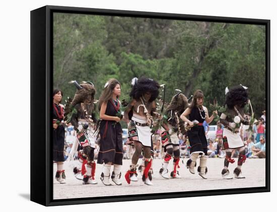 Buffalo Dance Performed by Indians from Laguna Pueblo on 4th July, Santa Fe, New Mexico, USA-Nedra Westwater-Framed Stretched Canvas