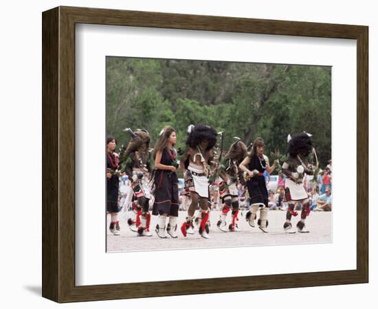 Buffalo Dance Performed by Indians from Laguna Pueblo on 4th July, Santa Fe, New Mexico, USA-Nedra Westwater-Framed Photographic Print