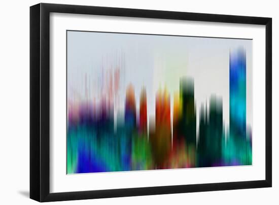 Buffalo Downtown Skyline-NaxArt-Framed Art Print