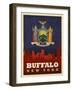 Buffalo Flag-Red Atlas Designs-Framed Giclee Print