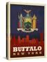 Buffalo Flag-Red Atlas Designs-Stretched Canvas