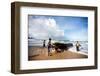 Buffalo Herders on the Beach in Sumba, Indonesia, Southeast Asia, Asia-James Morgan-Framed Photographic Print