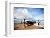 Buffalo Herders on the Beach in Sumba, Indonesia, Southeast Asia, Asia-James Morgan-Framed Photographic Print