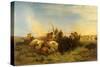 Buffalo Hunt, 1861-null-Stretched Canvas