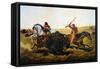 Buffalo Hunt, 1862-Currier & Ives-Framed Stretched Canvas