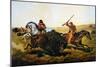 Buffalo Hunt, 1862-Currier & Ives-Mounted Giclee Print