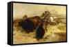 Buffalo Hunt, 1897-Charles Marion Russell-Framed Stretched Canvas