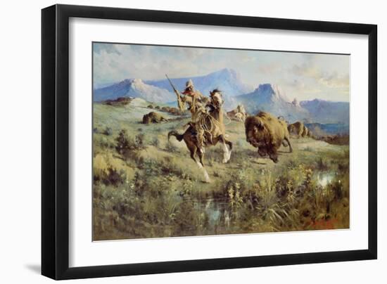 Buffalo hunt. 1905-Edga Samuel Paxson-Framed Giclee Print