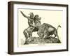 Buffalo Hunt, by Meriden Britannia Company-null-Framed Giclee Print