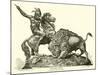 Buffalo Hunt, by Meriden Britannia Company-null-Mounted Giclee Print