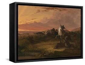 Buffalo Hunt, C.1848-Seth Eastman-Framed Stretched Canvas
