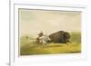 Buffalo Hunt Chase-George Catlin-Framed Giclee Print