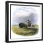 Buffalo Hunt, Engraved by Tilman and Sons, 1853-Seth Eastman-Framed Giclee Print