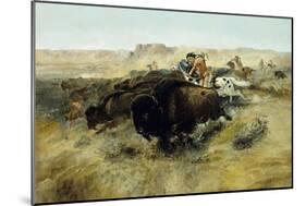 Buffalo Hunt No. 7, 1892-1895-Charles Marion Russell-Mounted Giclee Print