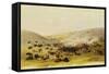 Buffalo Hunt, Surround, circa 1832-George Catlin-Framed Stretched Canvas