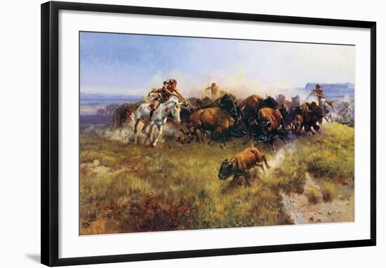 Buffalo Hunt-Charles Marion Russell-Framed Art Print