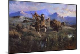 Buffalo Hunt-Edgar Samuel Paxson-Mounted Giclee Print