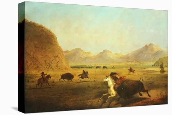 Buffalo Hunt-Alfred Jacob Miller-Stretched Canvas