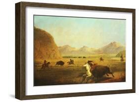 Buffalo Hunt-Alfred Jacob Miller-Framed Art Print
